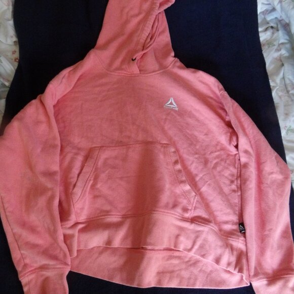 Women's Reebok M (8-10) Salmon/Coral Hoodie - Picture 1 of 3